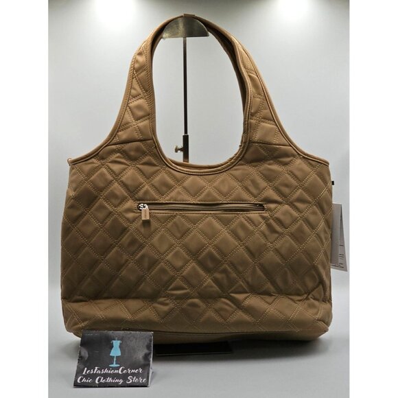 NWT HKWIP Women's Beige The Quilted Everyday Shopper Tote Bag Large  2924 - Picture 10 of 14